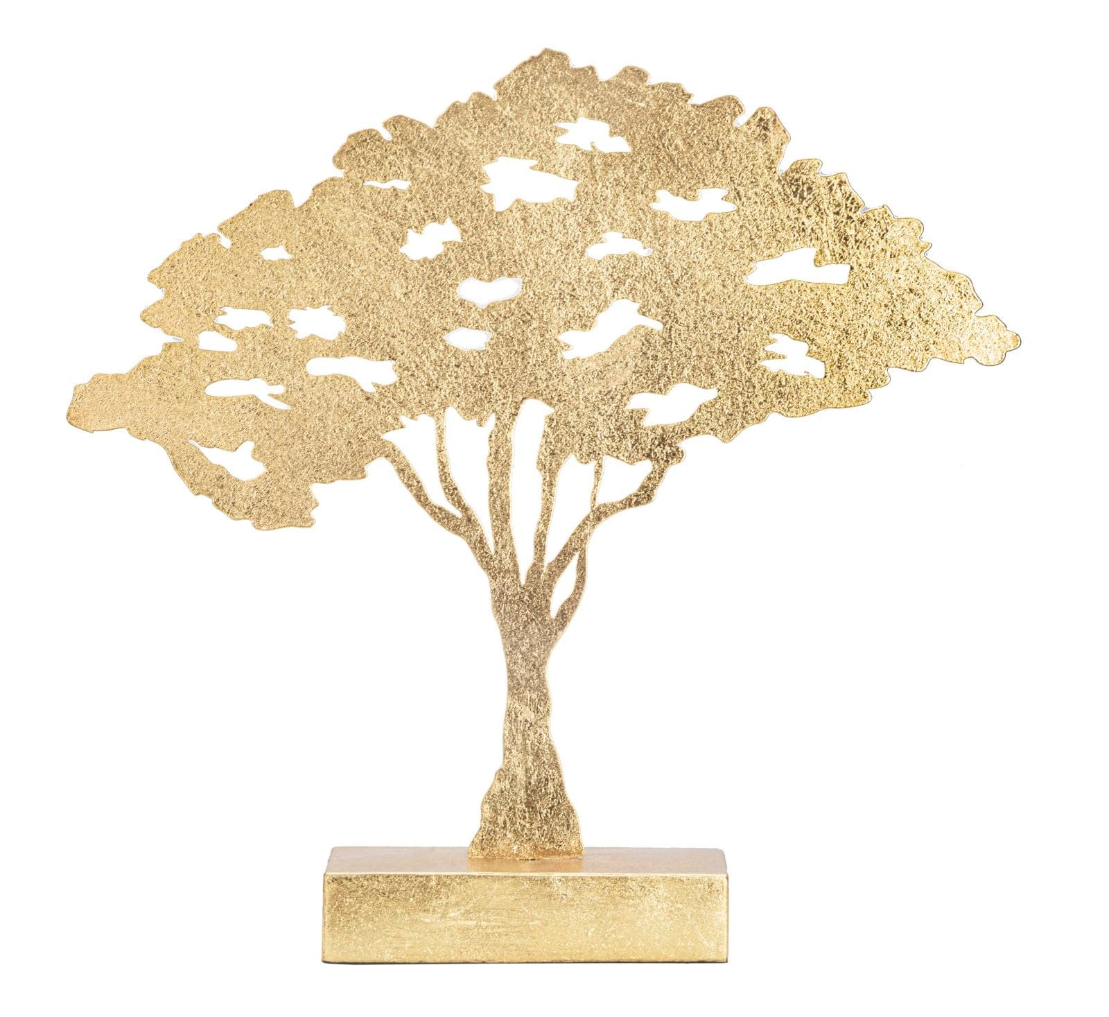 Decoratiune metalica, Leaf Tree Plan Auriu, L43,5xl8xH41,5 cm