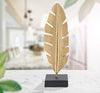 Decoratiune metalica cu suport lumanare, Leaf Glam Auriu / Negru, L10xl10xH34 cm (7)