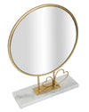 Oglinda decorativa din metal, Heart Auriu / Marmura, l30xH39,5 cm (1)