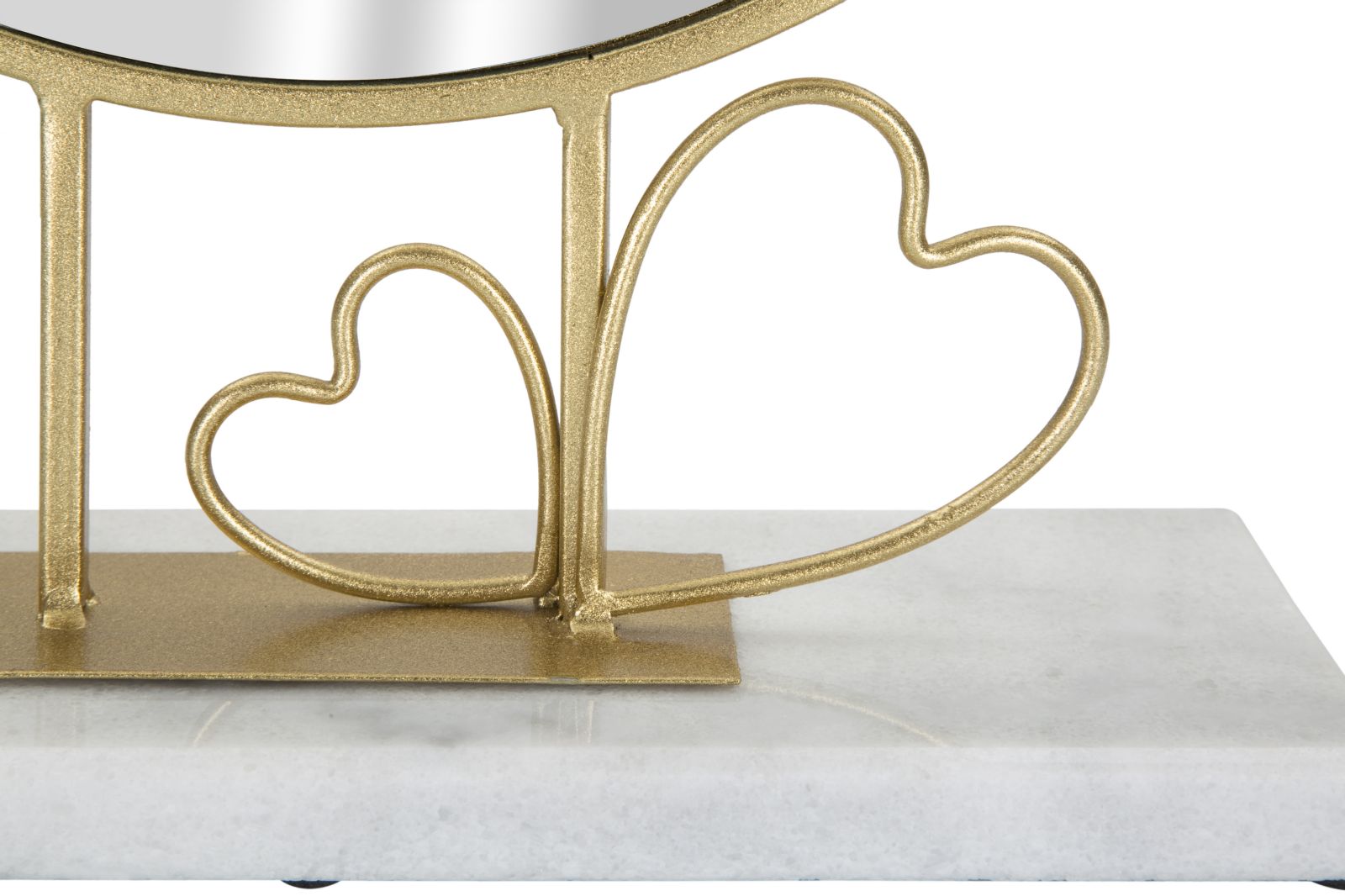 Oglinda decorativa din metal, Heart Auriu / Marmura, l30xH39,5 cm (2)