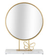 Oglinda decorativa din metal, Butterfly Auriu / Marmura, l30xH39,5 cm