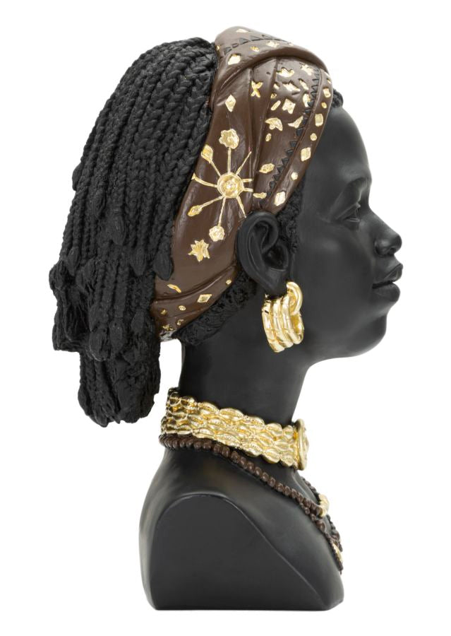 Decoratiune din polirasina, Massai Woman Negru / Auriu, L19xl18,5xH30 cm (1)