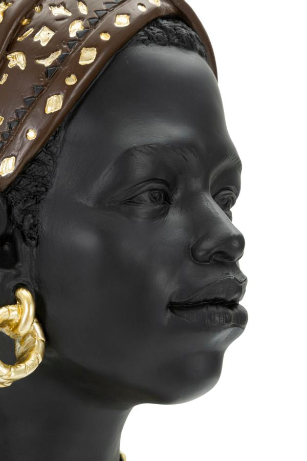 Decoratiune din polirasina, Massai Woman Negru / Auriu, L19xl18,5xH30 cm (3)