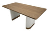 Masa dining din MDF si lemn, Tolosa Alb / Maro / Auriu, L180xl90xH76 cm (2)