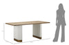 Masa dining din MDF si lemn, Tolosa Alb / Maro / Auriu, L180xl90xH76 cm (8)