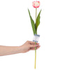 Set 10 fire flori artificiale, Tulipi Roz / Verde, H50 cm (1)
