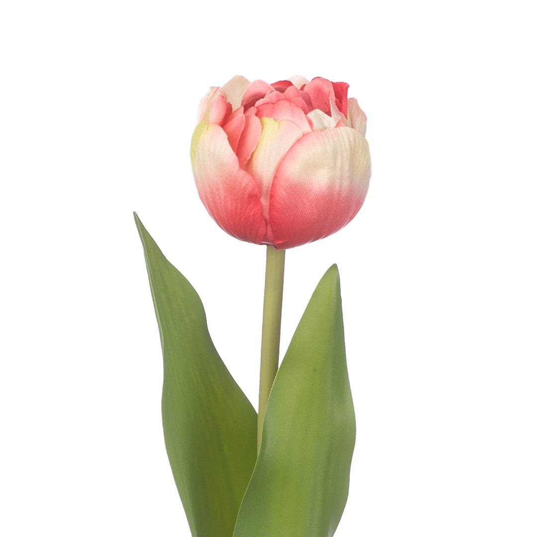 Set 10 fire flori artificiale, Tulipi Roz / Verde, H50 cm (2)