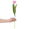 Set 10 fire flori artificiale, Tulipi Lila / Verde, H50 cm (1)