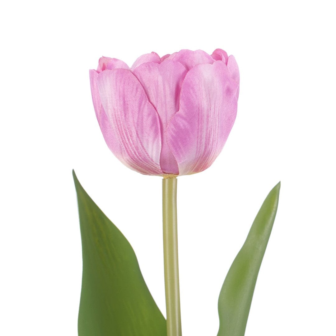 Set 10 fire flori artificiale, Tulipi Lila / Verde, H50 cm (2)