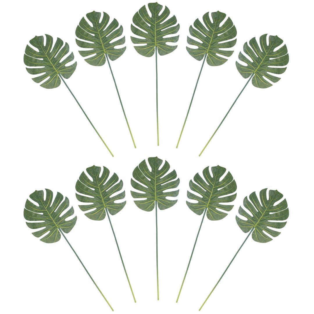 Set 10 frunze decorative artificiale, Tropi Verde, H80 cm