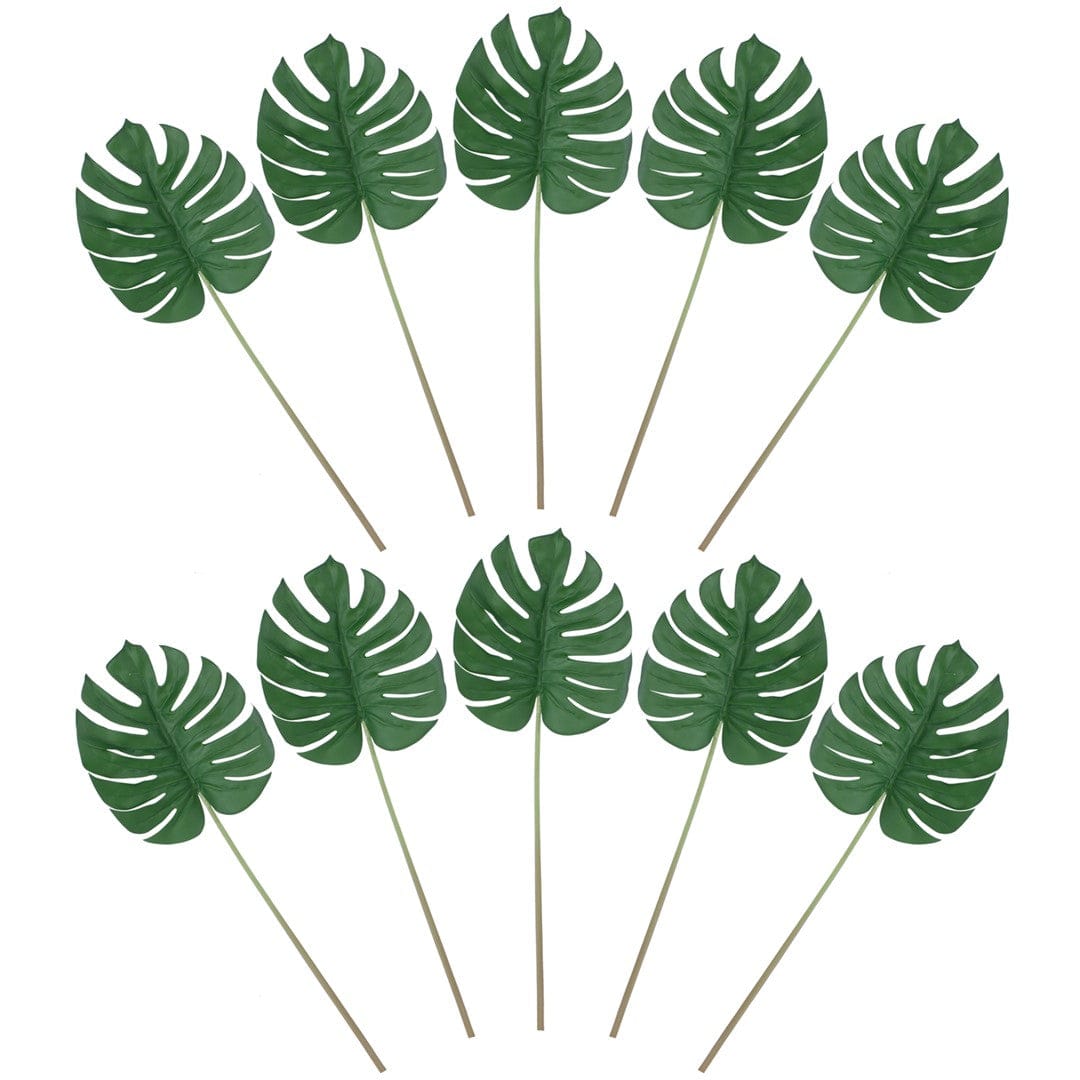 Set 10 frunze decorative artificiale, Tropi Verde, H85 cm