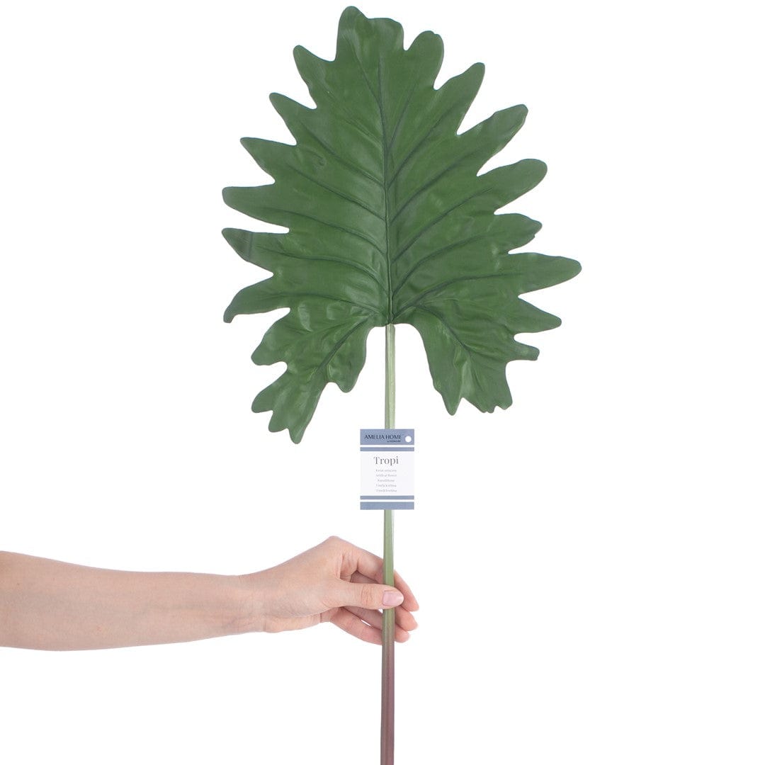 Set 10 frunze decorative artificiale, Tropi Verde, H80 cm (1)