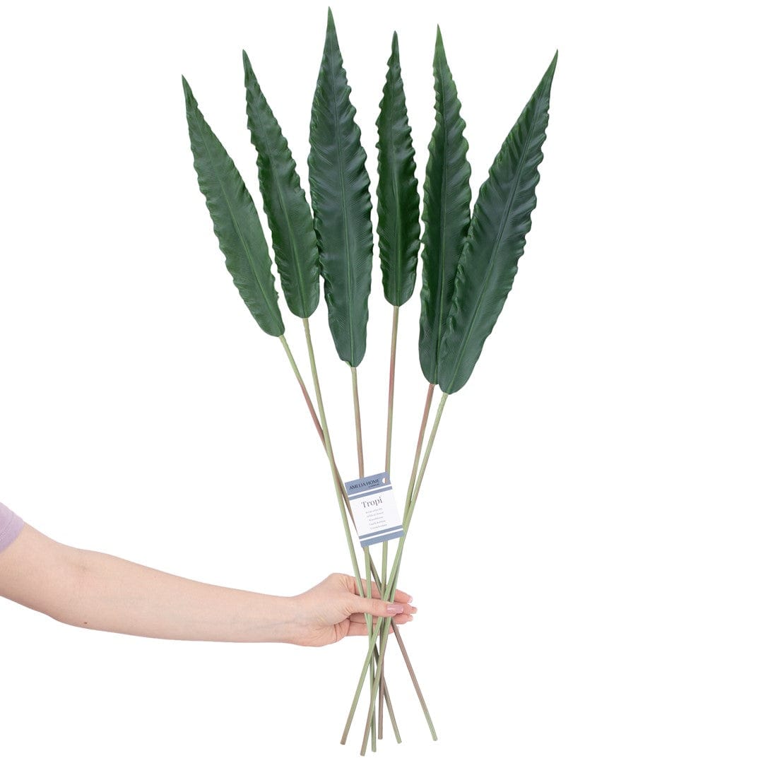 Set 10 frunze decorative artificiale, Tropi Verde, H76 cm (1)