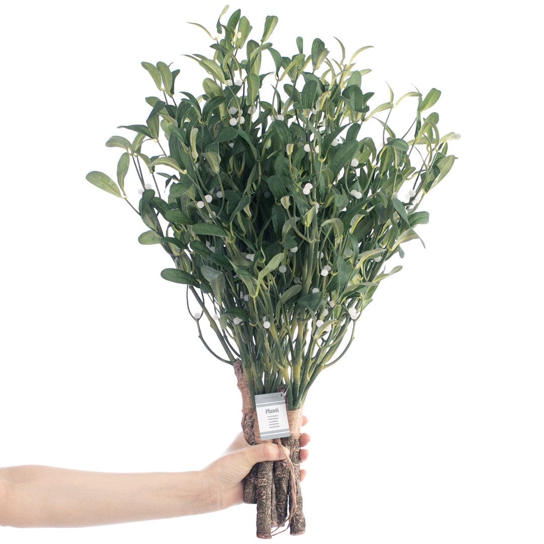 Set 10 ramuri decorative artificiale, Planti Verde / Maro, H56 cm