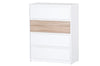 Cabinet din pal cu 4 sertare Venetia 07 Alb / Stejar Sonoma, l80xA38xH104 cm