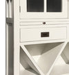 Cabinet cu vitrina din lemn si furnir, cu 2 sertare, 2 usi si suport sticle, Everest Alb Antichizat, l100xA35xH150 cm (1)