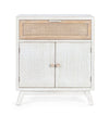 Cabinet din lemn de brad, cu 1 sertar si 2 usi Clotilde Alb Antichizat / Natural, l65xA31,5xH77,5 cm (1)