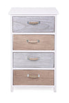 Cabinet din lemn de Paulownia, cu 4 sertare Meredith Ivoir / Gri / Maro, l40xA29xH73 cm (1)