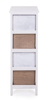 Cabinet din lemn de Paulownia, cu 4 sertare Meredith Slim Ivoir / Gri / Maro, l26xA32xH81 cm (3)