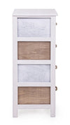 Cabinet din lemn de Paulownia, cu 4 sertare Meredith Slim Ivoir / Gri / Maro, l26xA32xH81 cm (2)