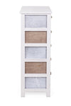 Cabinet din lemn de Paulownia, cu 5 sertare Meredith Ivoir / Gri / Maro, l40xA29xH90 cm (2)