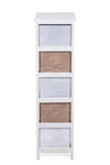 Cabinet din lemn de Paulownia, cu 5 sertare Meredith Slim Ivoir / Gri / Maro, l26xA32xH98 cm (3)