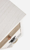 Cabinet din lemn de Paulownia si MDF, cu 4 sertare Madyson Slim Ivoir / Gri, l26xA32xH80 cm (3)