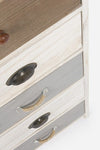 Cabinet din lemn de Paulownia si MDF, cu 5 sertare Madyson Ivoir / Gri, l40xA29xH90 cm (2)