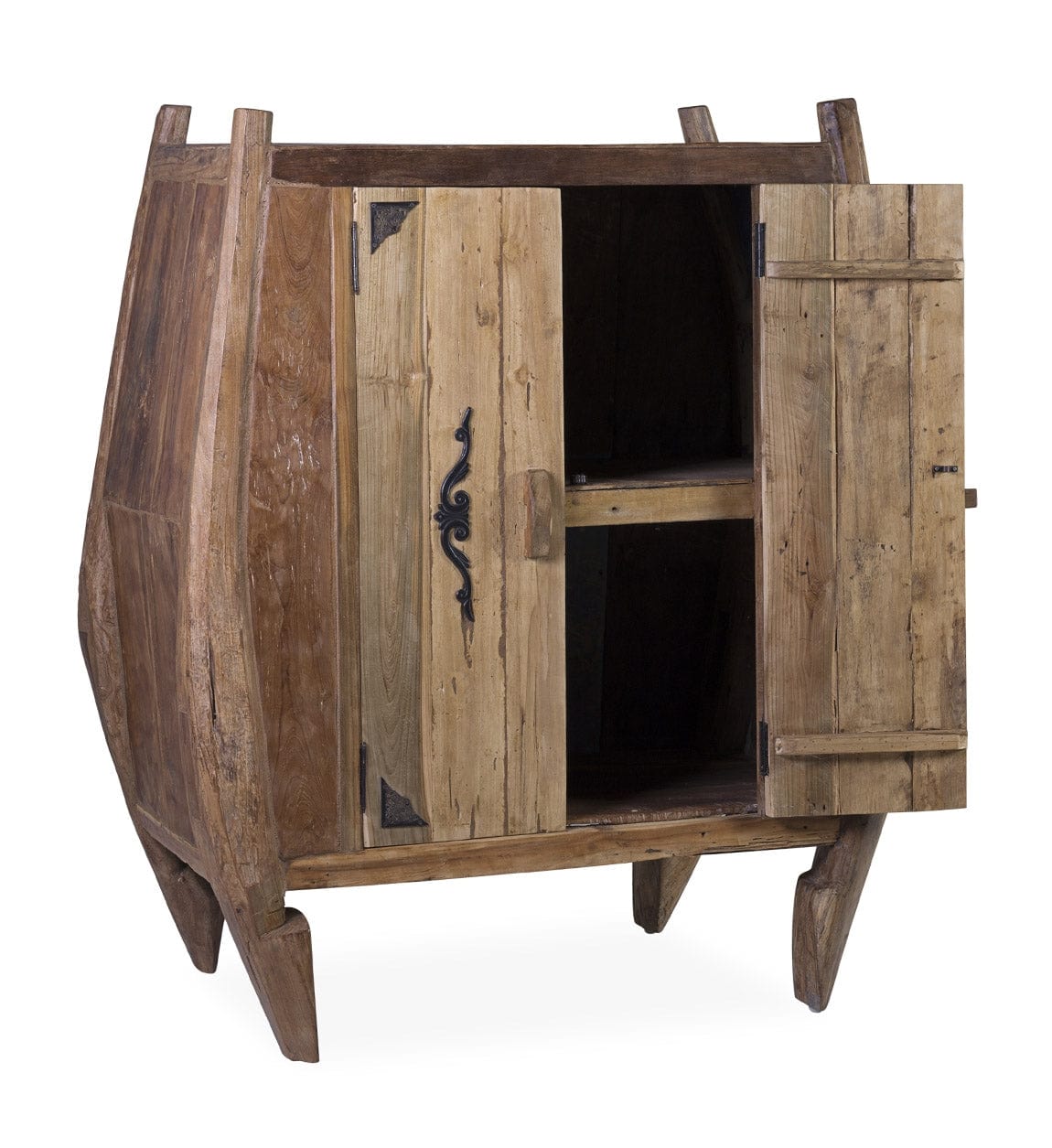 Cabinet din lemn reciclat, cu 2 usi, Marys Natural, l100xA47xH125 cm (1)