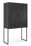 Cabinet din lemn si metal, cu 2 usi, Dorset Grafit, l90xA40xH160 cm