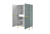 Cabinet din pal, MDF si metal, cu 2 sertare si 2 usi, Nicole 100-2D2SZ Verde Mint / Auriu, l100xA45xH160 cm (5)