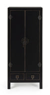 Cabinet din MDF si metal, cu 2 sertare si 2 usi Pechino Negru, l50xA34,5xH121 cm (1)