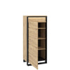 Cabinet din pal cu 1 usa Quant 07 Stejar Artisan / Negru, l60xA41xH140 cm (1)
