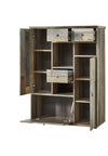 Cabinet din pal, cu 3 sertare si 3 usi Bazna Medium Natur / Gri inchis, l99xA39xH133 cm (4)