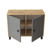 Cabinet din pal si lemn, cu 2 usi Vilamo VL35-228 Antracit / Natural, l96xA40xH73,6 cm (3)