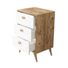 Cabinet din pal si lemn, cu 3 sertare Vilamo VL68-211 Alb / Natural, l49xA40xH78,6 cm (1)