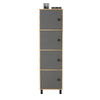 Cabinet din pal si lemn, cu 4 usi Vilamo VL30-228 Antracit / Natural, l49xA40xH179,4 cm (4)