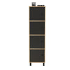 Cabinet din pal si lemn, cu 4 usi Vilamo VL30-238 Negru / Natural, l49xA40xH179,4 cm (4)