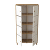 Cabinet din pal si lemn, cu 8 usi Vilamo VL59-217 Tall Alb / Natural, l96xA40xH179,4 cm (2)