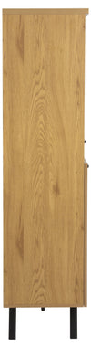 Cabinet din pal si metal, cu 3 usi Mallow Stejar / Negru, l120xA40xH158 cm (8)