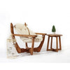 Fotoliu fix pentru gradina / terasa, din lemn si material textil, Relax Crem, l83xA75xH86 cm