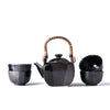 Set japonez pentru servire ceai, din ceramica,  Gunmetal Negru, 5 piese