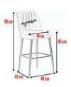 Set 4 scaune de bar tapitate cu stofa si picioare metalice, Vento Velvet Lila / Negru, l49xA45xH99 cm (1)