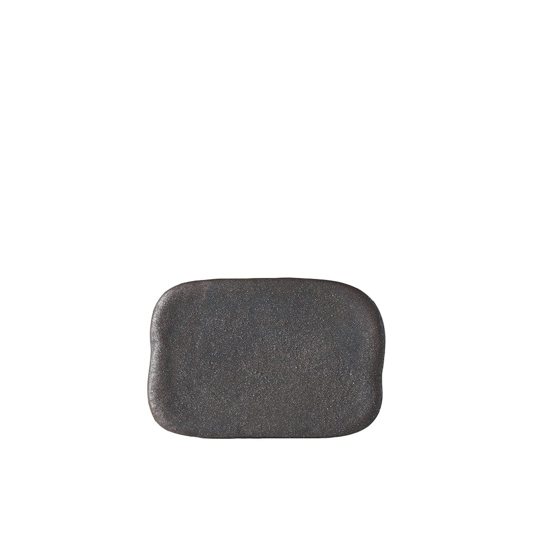 Platou pentru servire, din ceramica, Stone Slab Negru, L16xl11xH2 cm