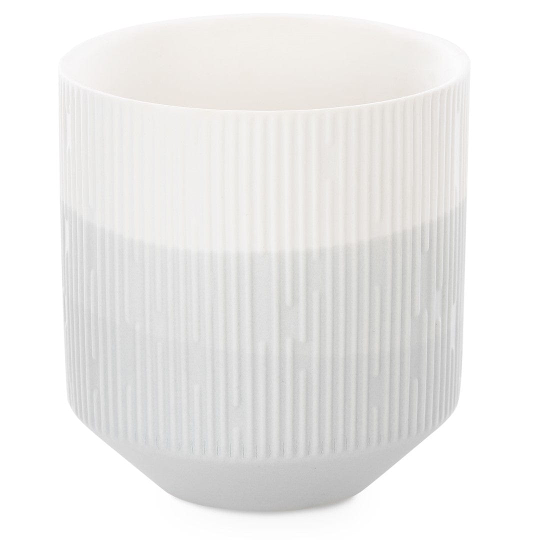 Suport din ceramica pentru accesorii de birou, Fino Alb / Gri, Ø9xH9,8 cm