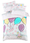 Set lenjerie pentru copii, din bumbac, 4 piese, Balloons Multicolor, 100 x 150 cm (1)