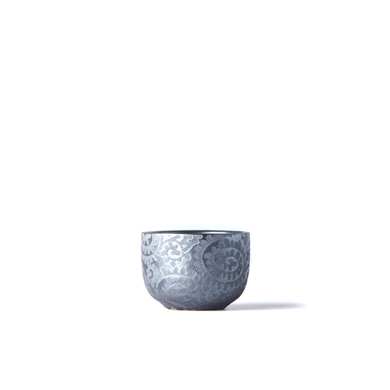 Pahar pentru sake, din ceramica, Scroll Negru, 35 ml