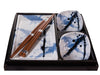 Set japonez pentru servire sushi, din ceramica, Splash Albastru, 4 piese