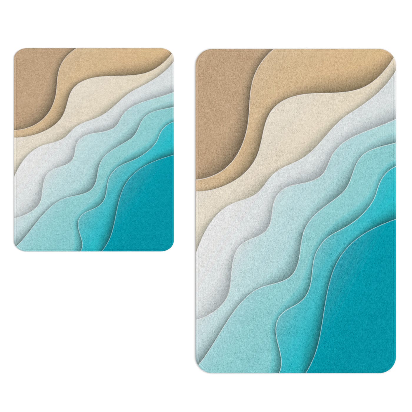 Set 2 covorase pentru baie antiderapante din poliester, Digital 156 Multicolor, 40 x 60 / 60 x 90 cm