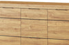 Comoda din pal cu 3 sertare si 2 usi Kama 45 Stejar / Negru, l151xA40xH86 cm (1)